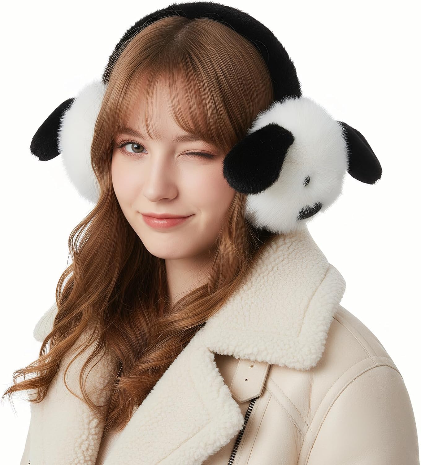 Plush Animal Earmuffs Women Cute Situation — WeirdThingsToBuy weird find