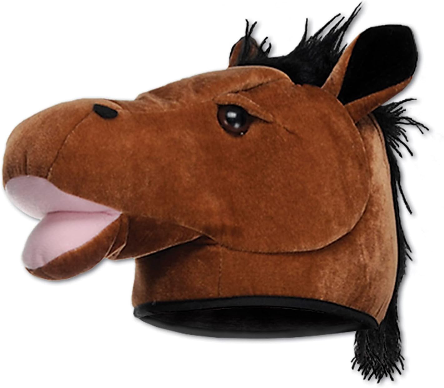 Plush Fabric Horse Head Hat Situation — WeirdThingsToBuy weird find