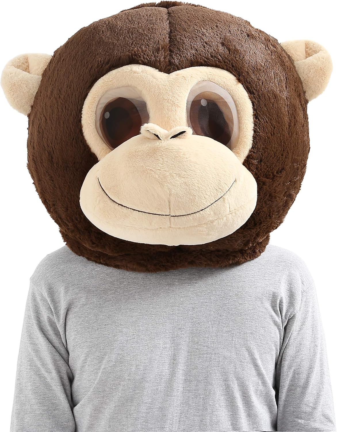Plush Halloween Monkey Head Mask Situation — WeirdThingsToBuy weird find