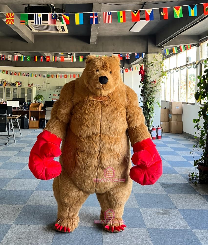 Plush Inflatable Brown Boxing Bear Situation — WeirdThingsToBuy weird find
