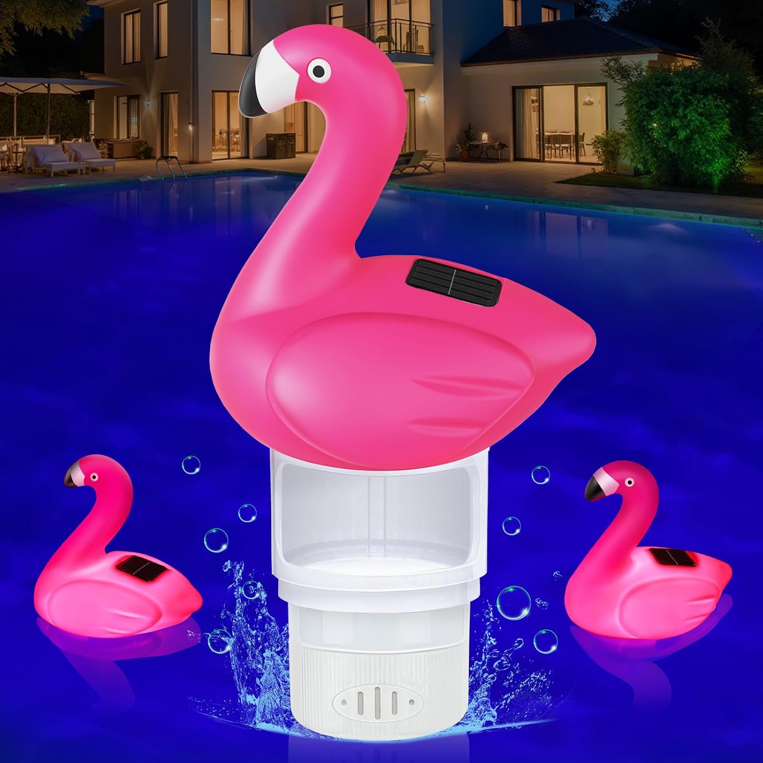 Pool Chlorine Floater Solar Flamingo — WeirdThingsToBuy weird find