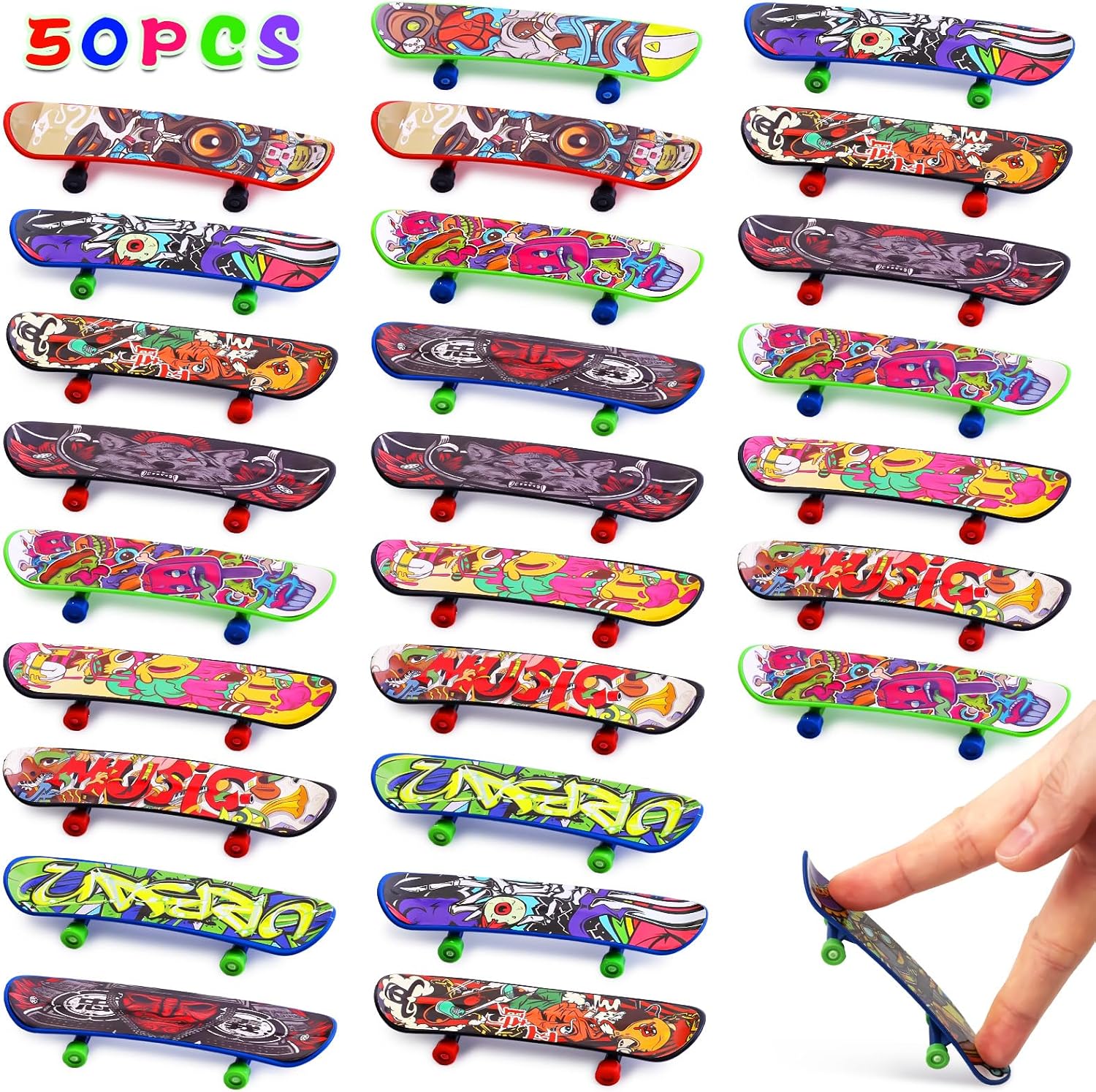 Poplay 50 Mini Finger Skateboards Energy — WeirdThingsToBuy weird find