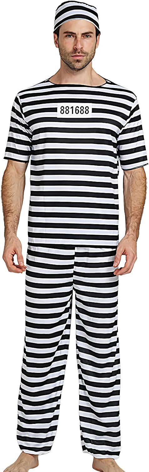 Prisoner Costume Men Breathable Shirt — WeirdThingsToBuy weird find