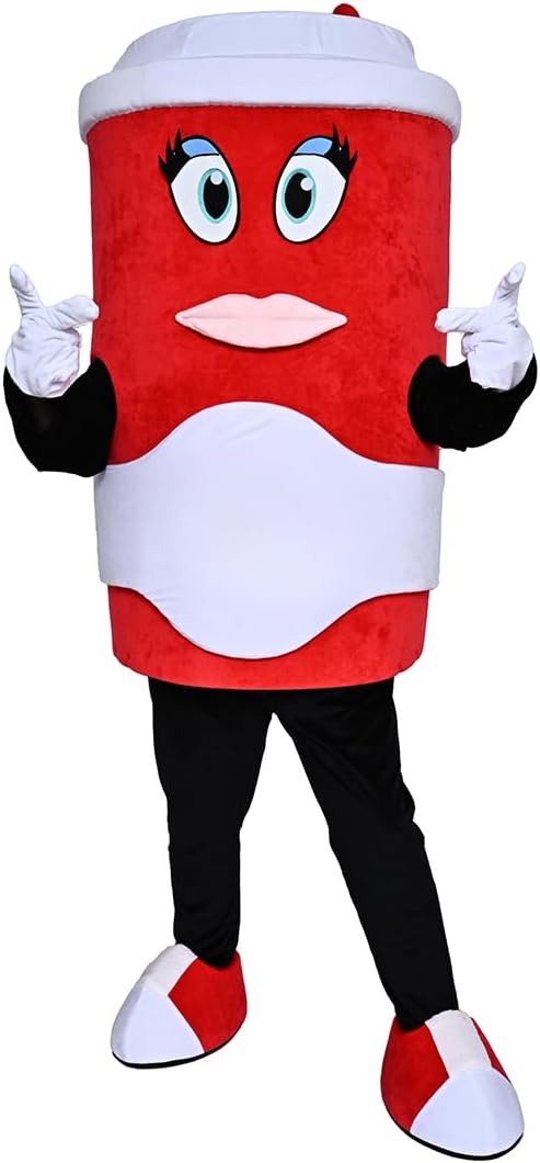 Red Coffee Cup Mascot Costume Situation — WeirdThingsToBuy weird find