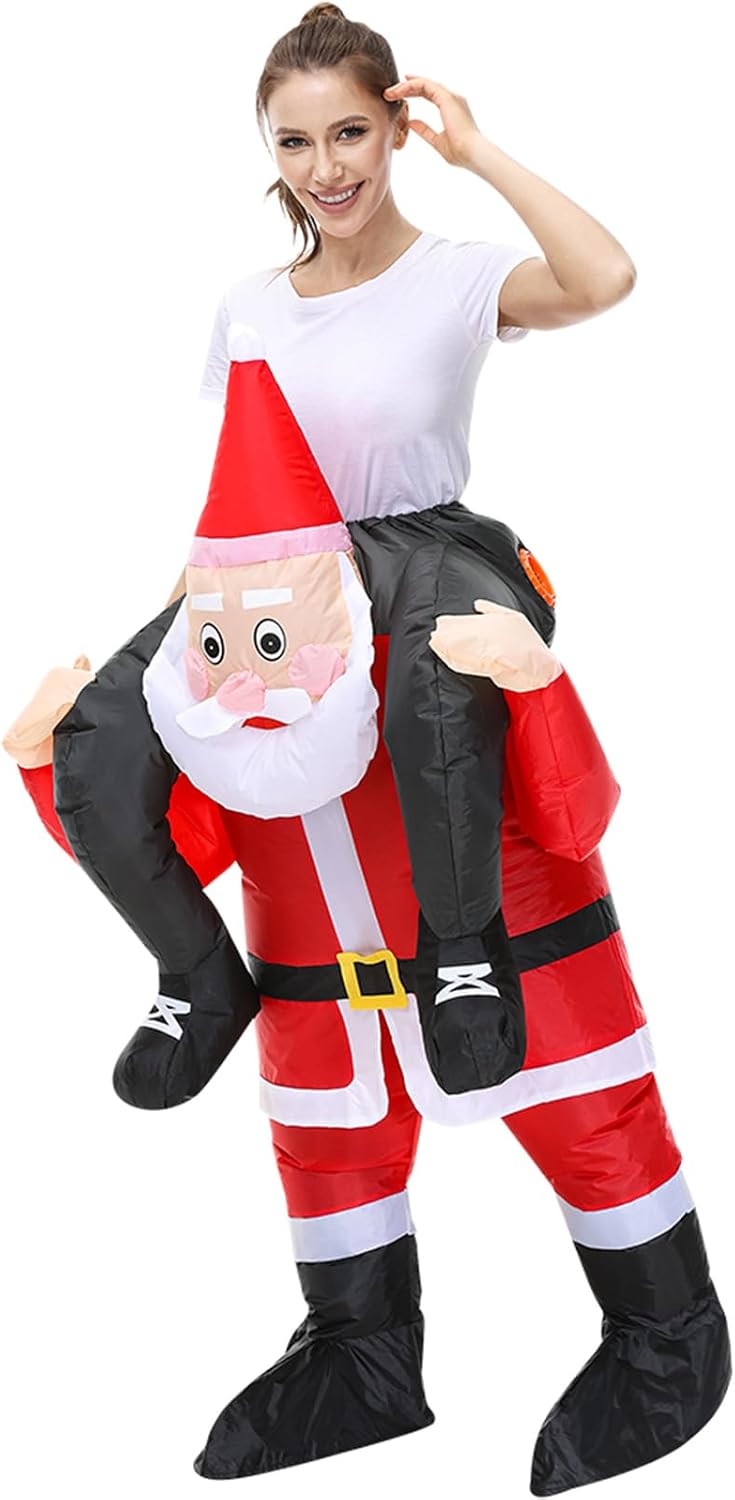 Red Inflatable Santa Claus Costume Situation — WeirdThingsToBuy weird find