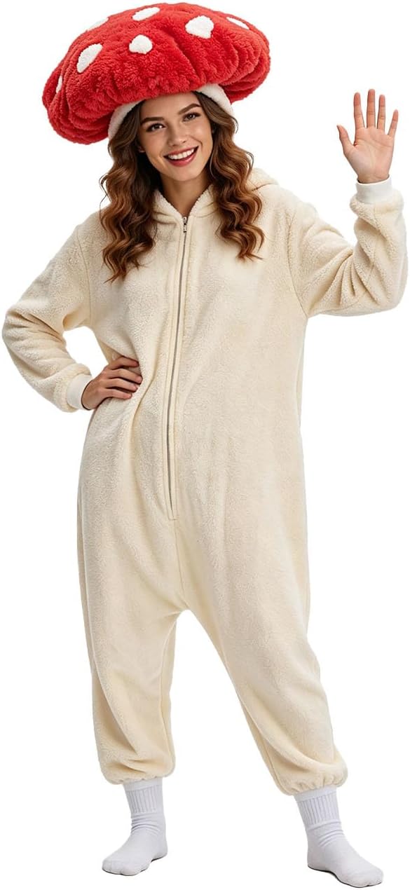 Red Mushroom Onesie Adult Mushroom — WeirdThingsToBuy weird find