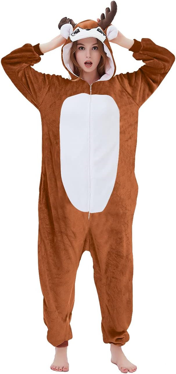 Reindeer Costume Deer Onesie Adult Energy — WeirdThingsToBuy weird find