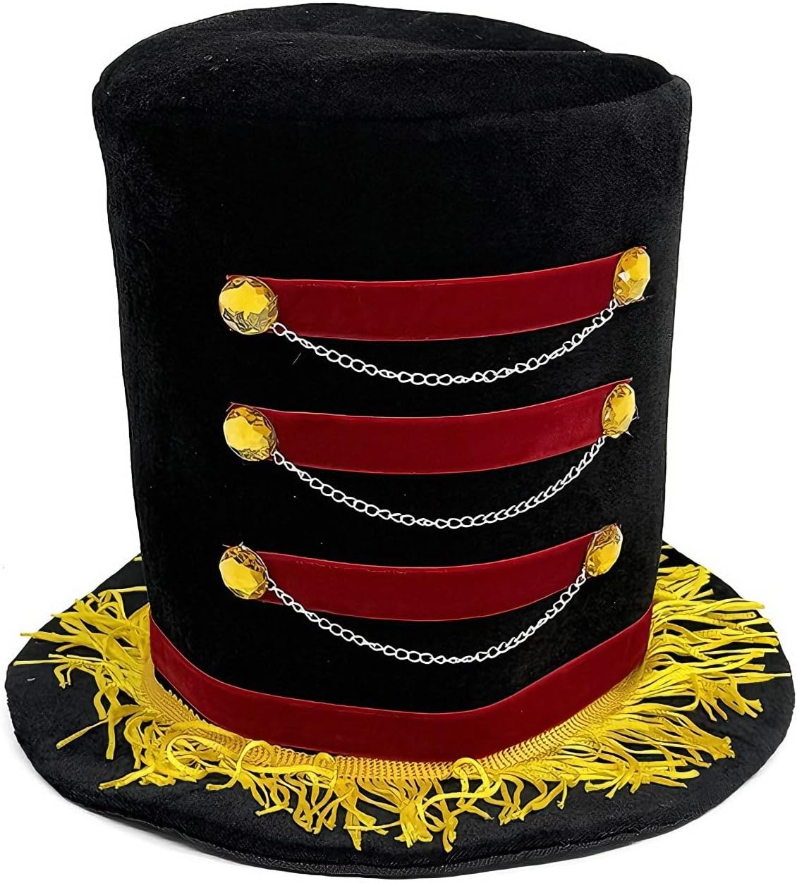 Ringmaster Top Hat Velvet Fringed Situation — WeirdThingsToBuy weird find