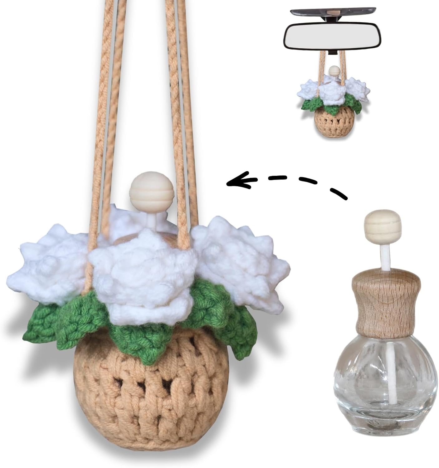 Rofigl Handmade Crochet Hanging Car Energy — WeirdThingsToBuy weird find