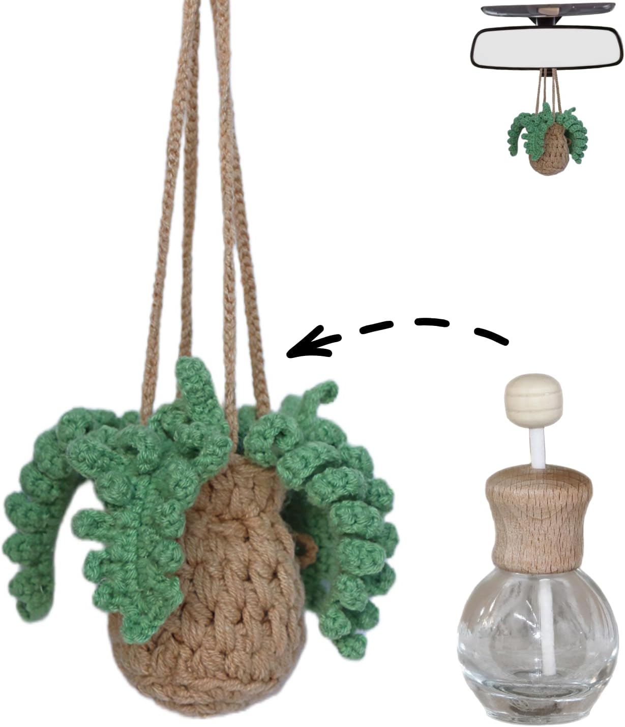 Rofigl Handmade Crochet Hanging Car Energy — WeirdThingsToBuy weird find