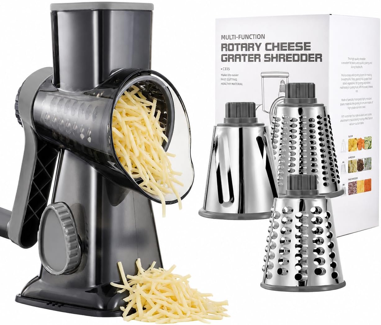 Rotary Cheese Grater Manual Hand Energy — WeirdThingsToBuy weird find