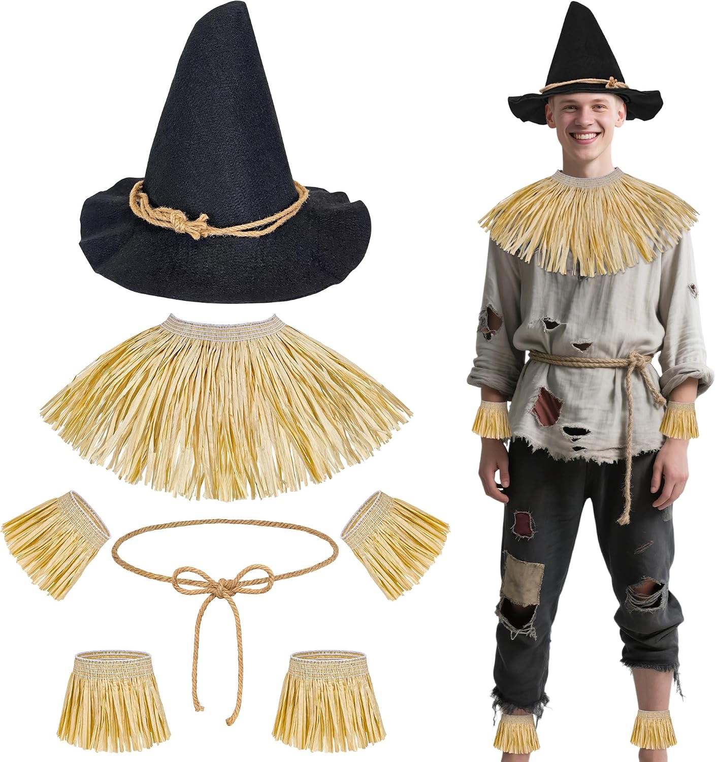 Scarecrow Costume Accessories Wizard Straw Situation — WeirdThingsToBuy weird find