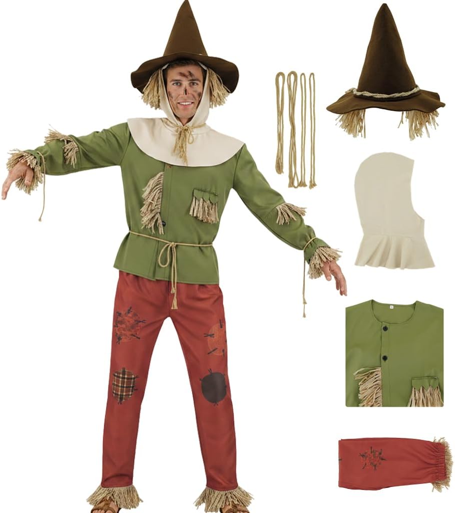 Scarecrow Costume Men Green Shirt Energy — WeirdThingsToBuy weird find