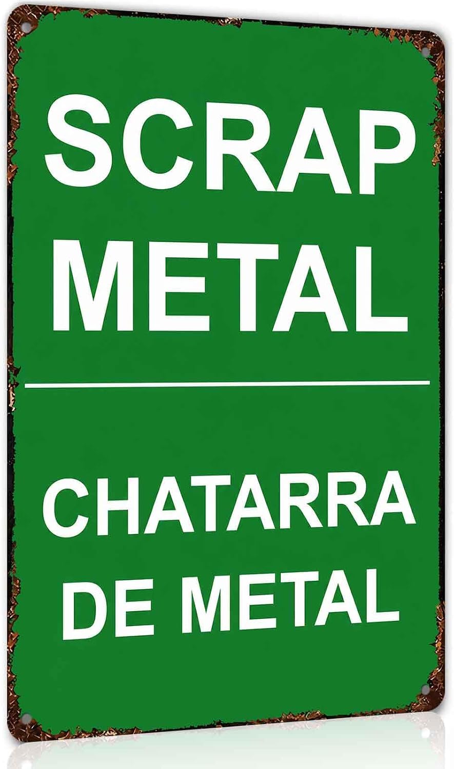 Scrap Metal Bilingual Text Art — WeirdThingsToBuy weird find