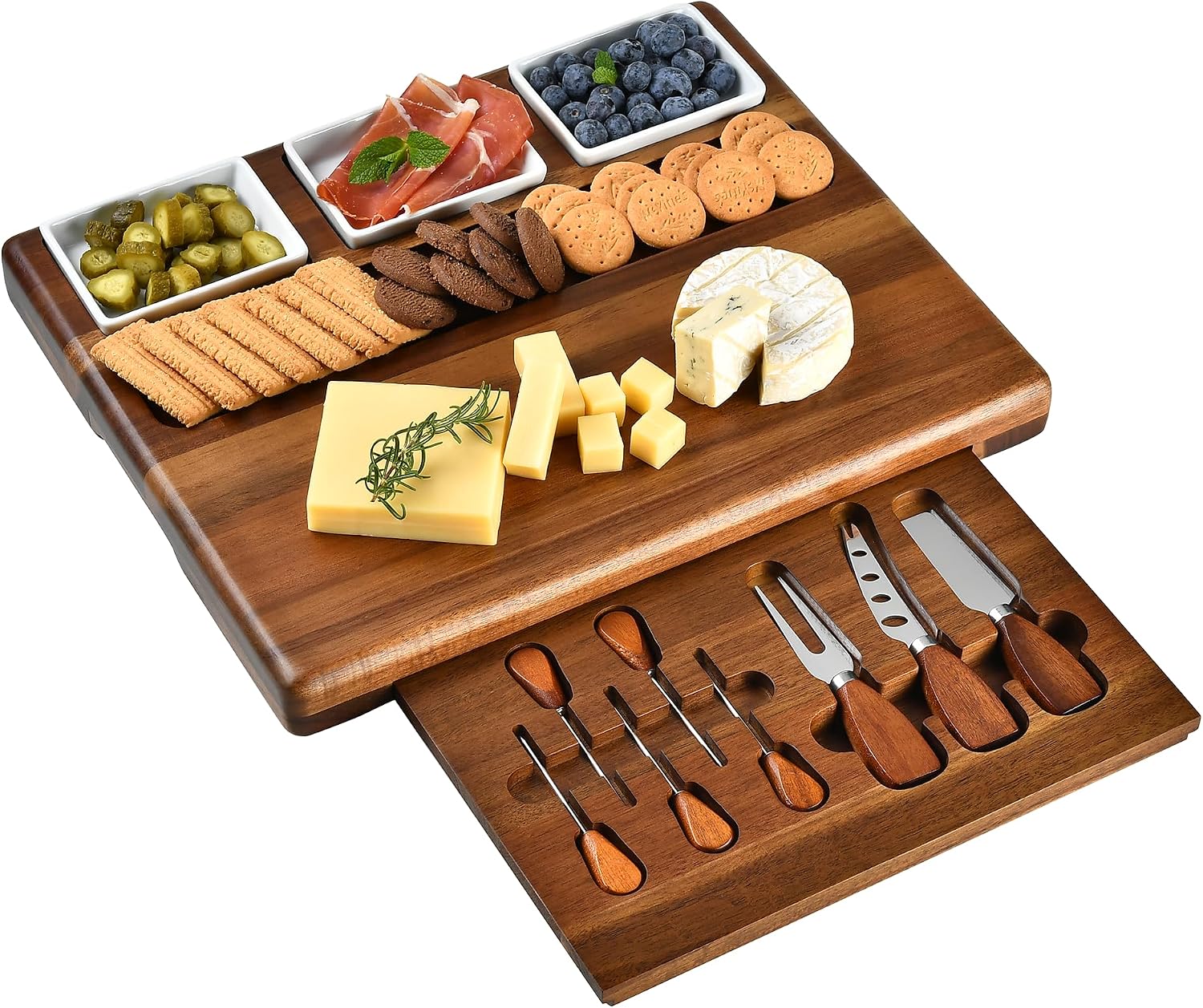 Shanik Large Acacia Wood Charcuterie Situation — WeirdThingsToBuy weird find