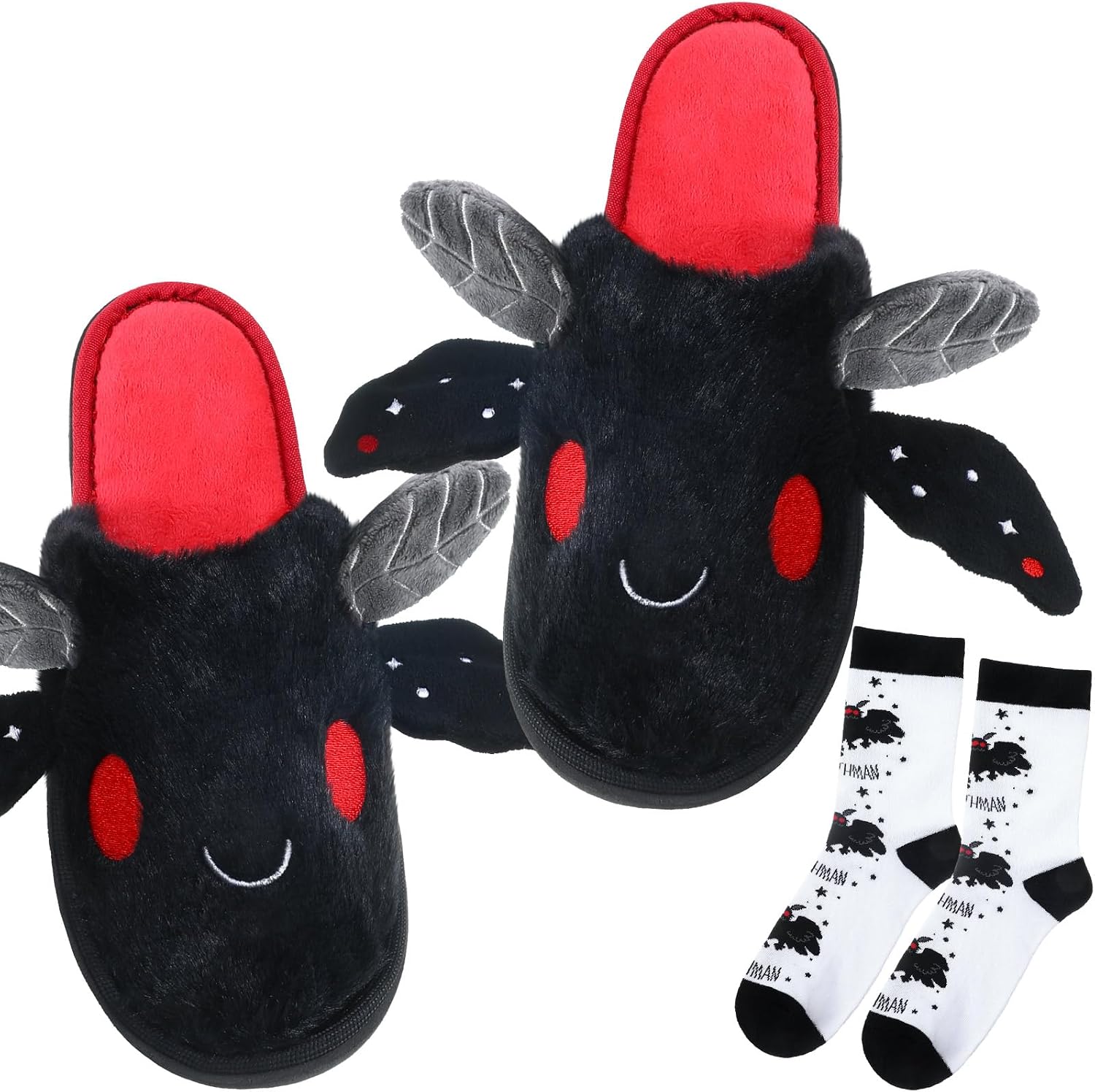Shyyween Mothman Plush Slippers Socks — WeirdThingsToBuy weird find