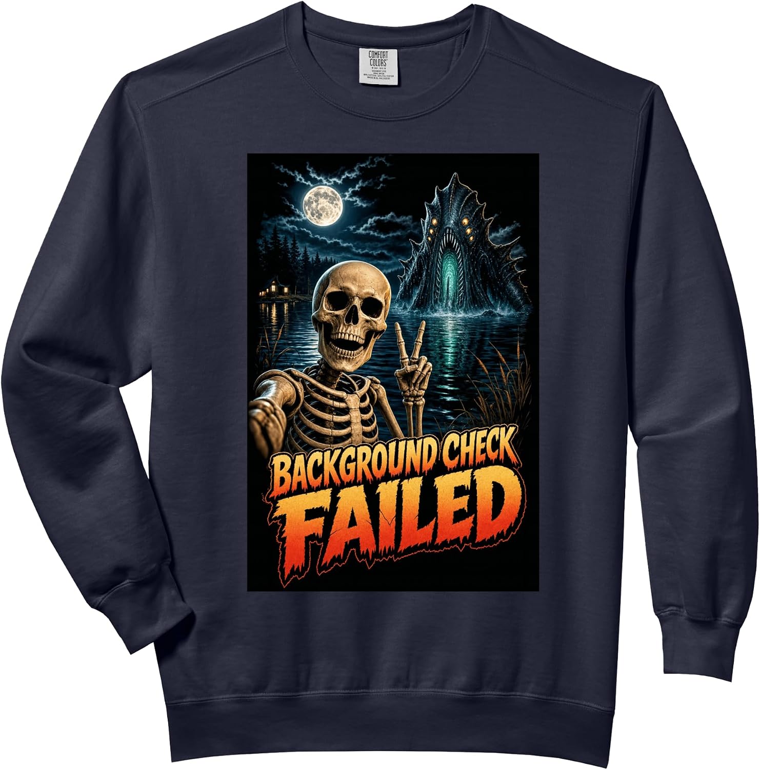 Skeleton Lake Monster Photobomb Funny Situation — WeirdThingsToBuy weird find