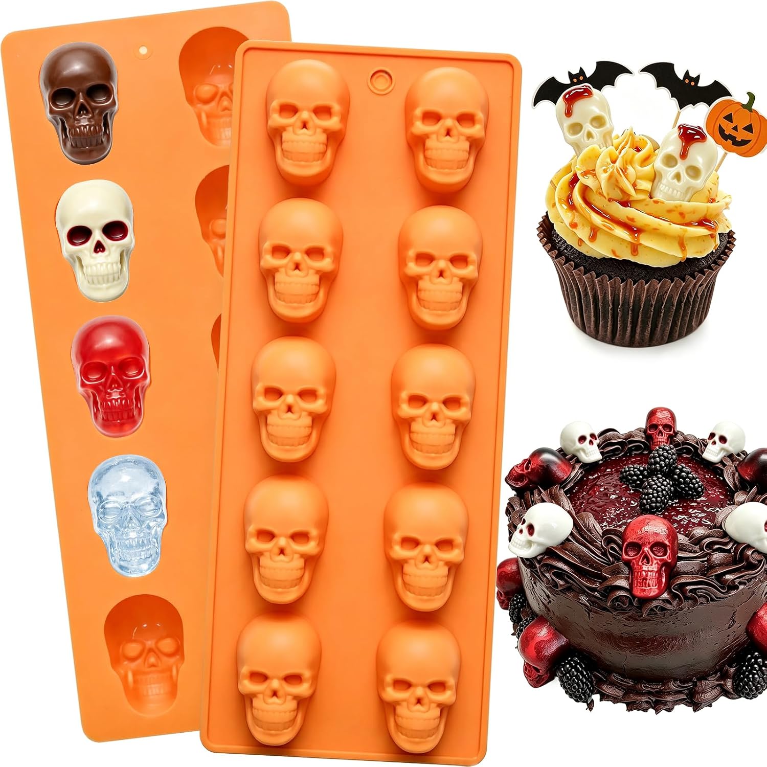 Skull Chocolate Molds 2 Pack Energy — WeirdThingsToBuy weird find