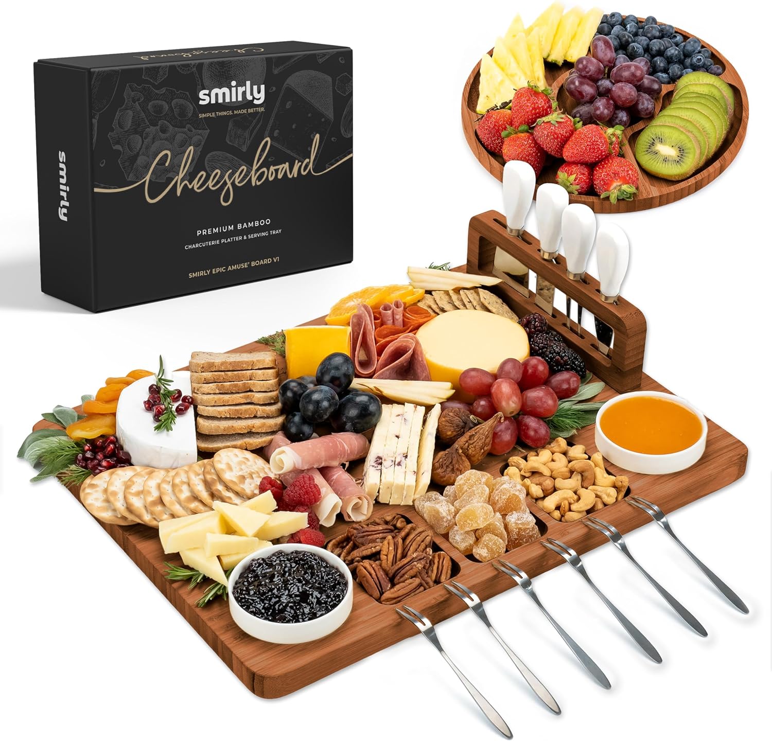 Smirly Charcuterie Boards Set Cheese — WeirdThingsToBuy weird find