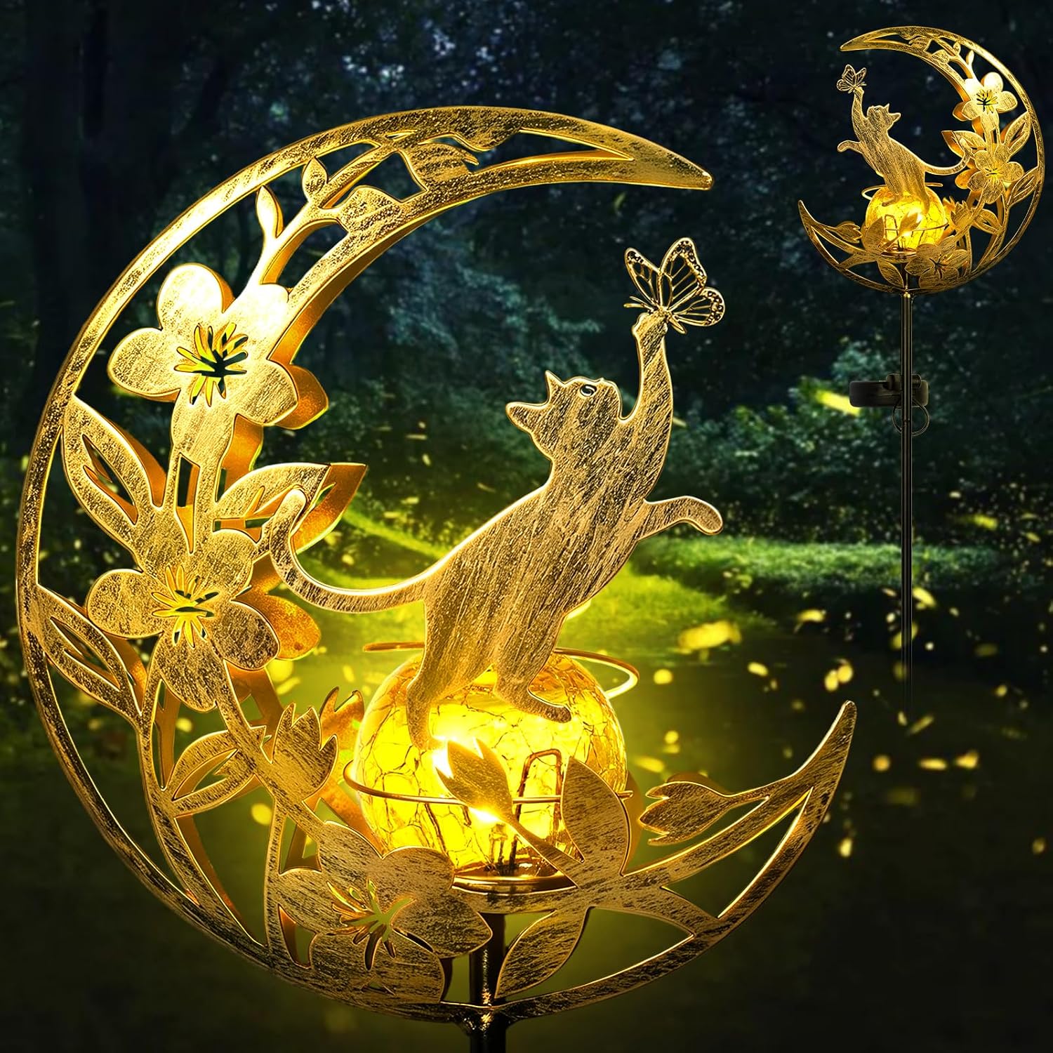 Solar Lights Outdoor Decor Cat Situation — WeirdThingsToBuy weird find