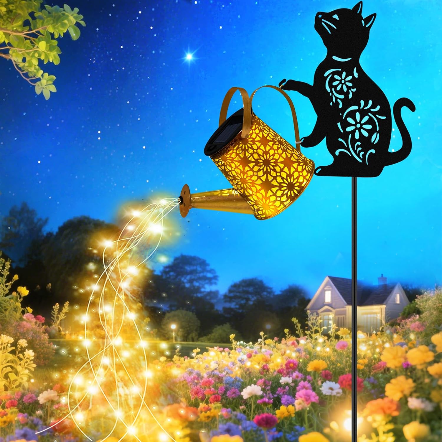 Solar Watering Can Lights Cat Situation — WeirdThingsToBuy weird find