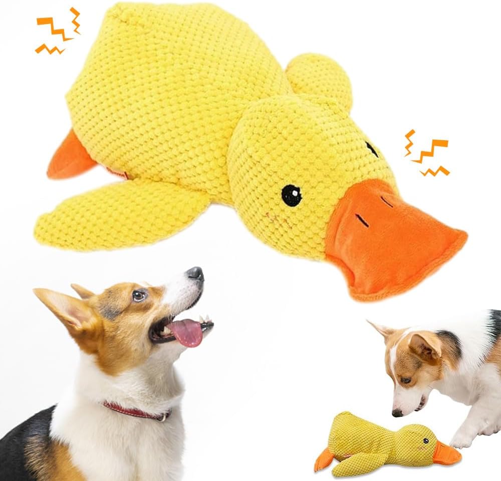 Squeaky Plush Duck Dog Toy Energy — WeirdThingsToBuy weird find