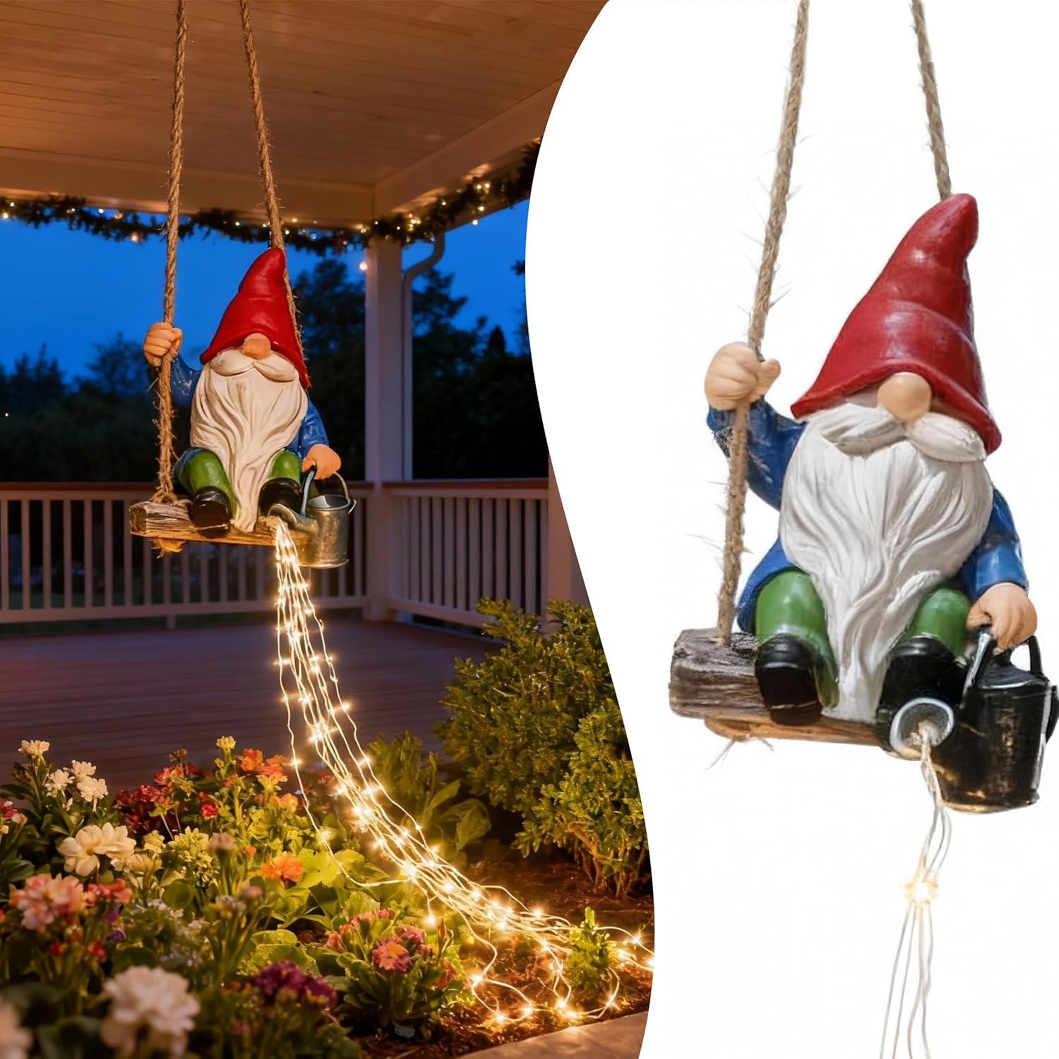 Swing Gnome Garden Decor Solar Energy — WeirdThingsToBuy weird find