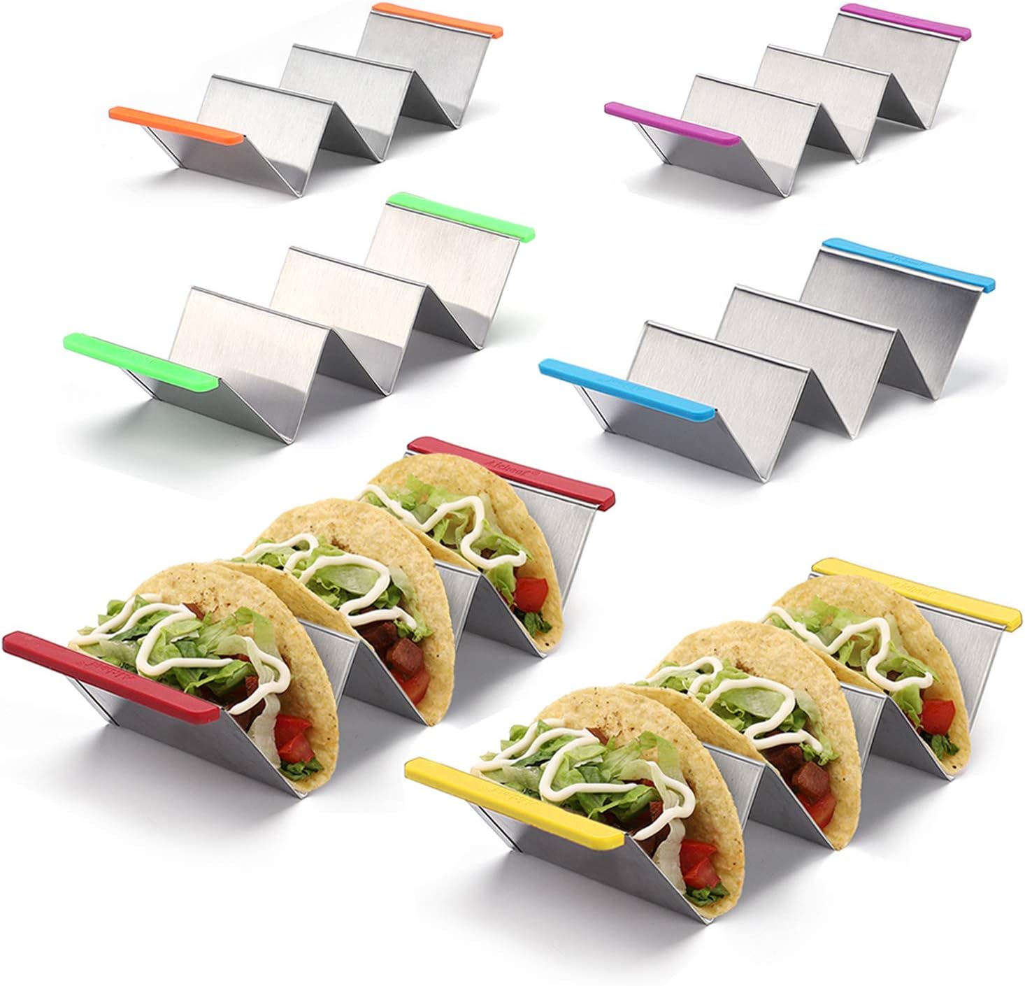 Taco Holder Stands Stainless Steel Energy — WeirdThingsToBuy weird find