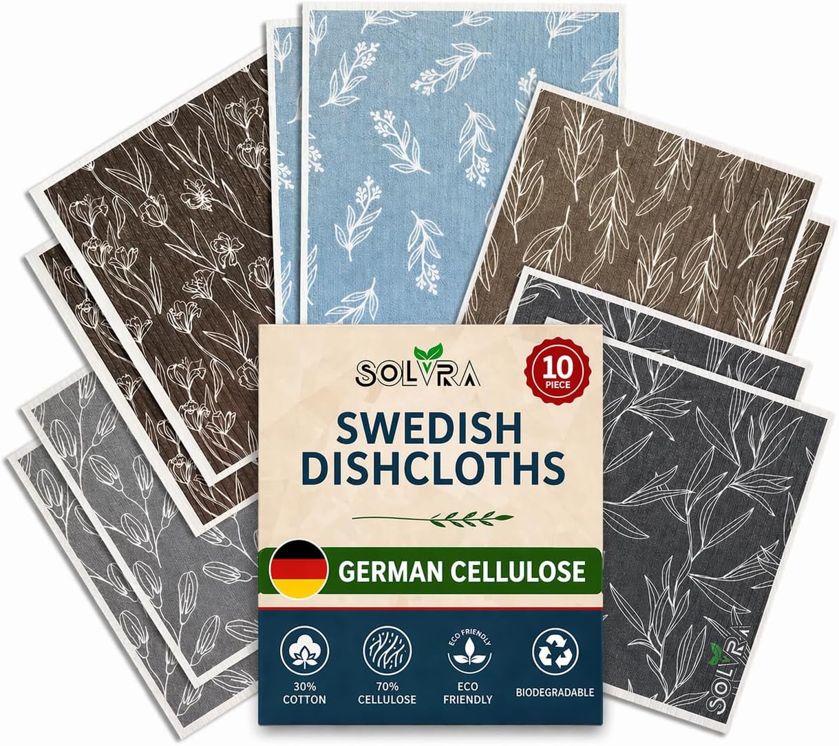 The 10 Leaf Print Swedish Dishcloths — WeirdThingsToBuy weird find