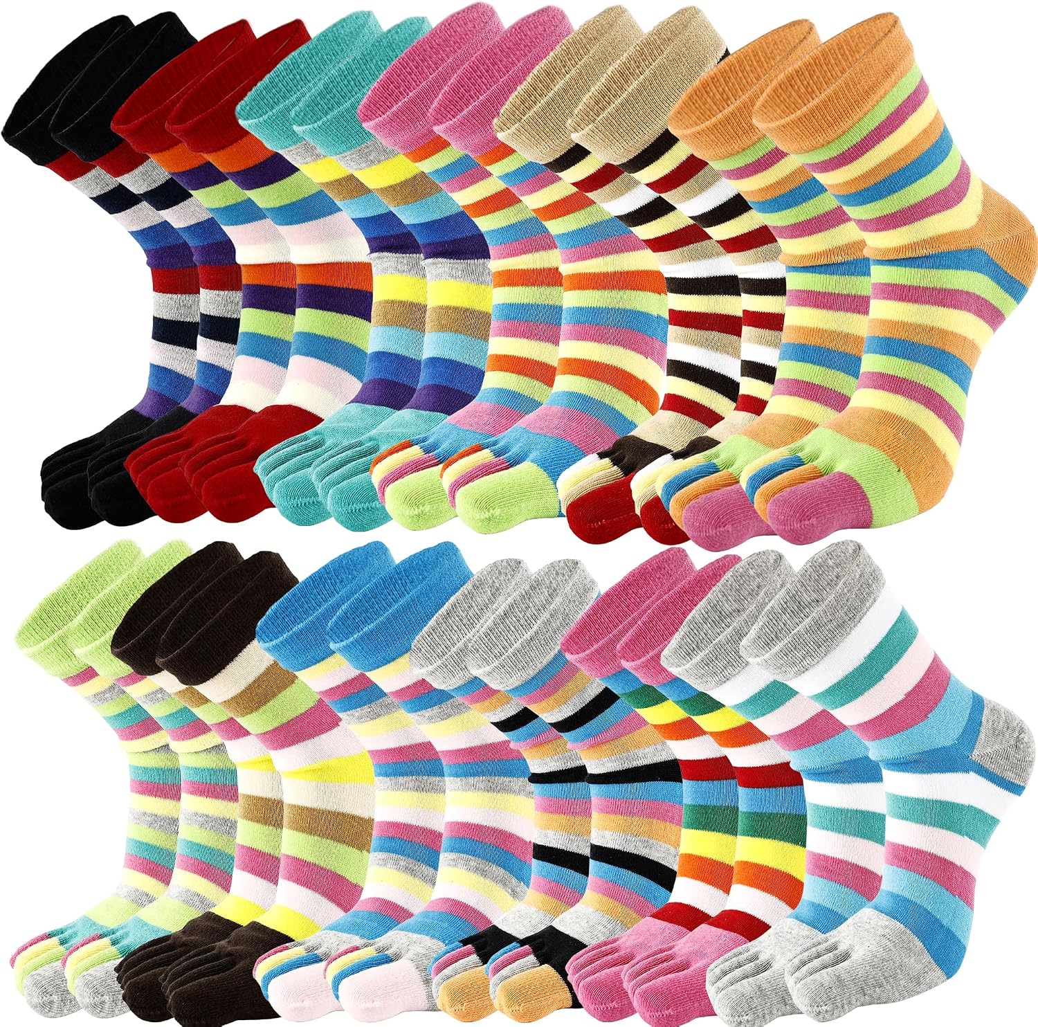 The 12 Pairs Christmas Rainbow Toe — WeirdThingsToBuy weird find