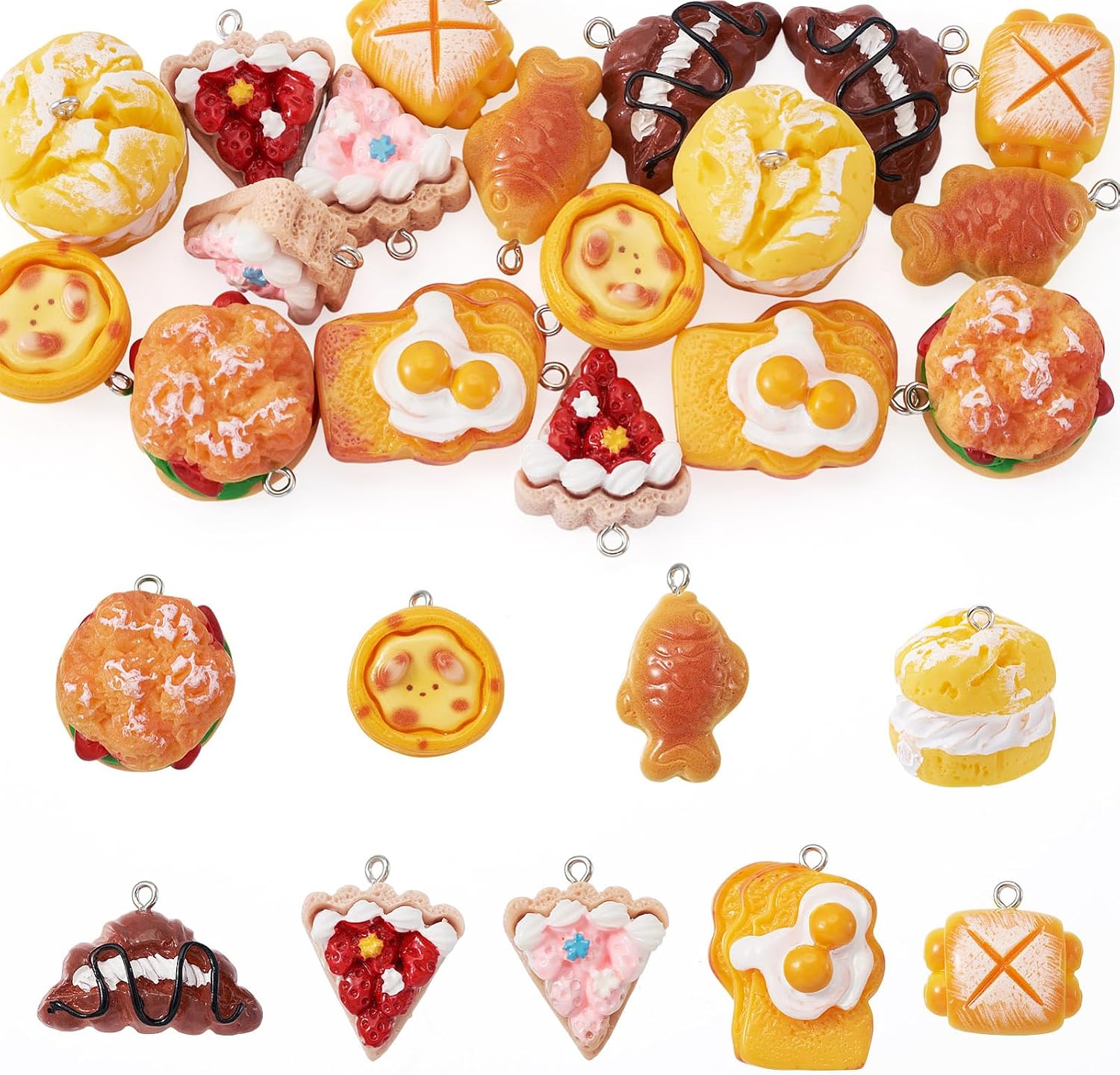 The 18pcs Resin Food Charms Jewelry — WeirdThingsToBuy weird find