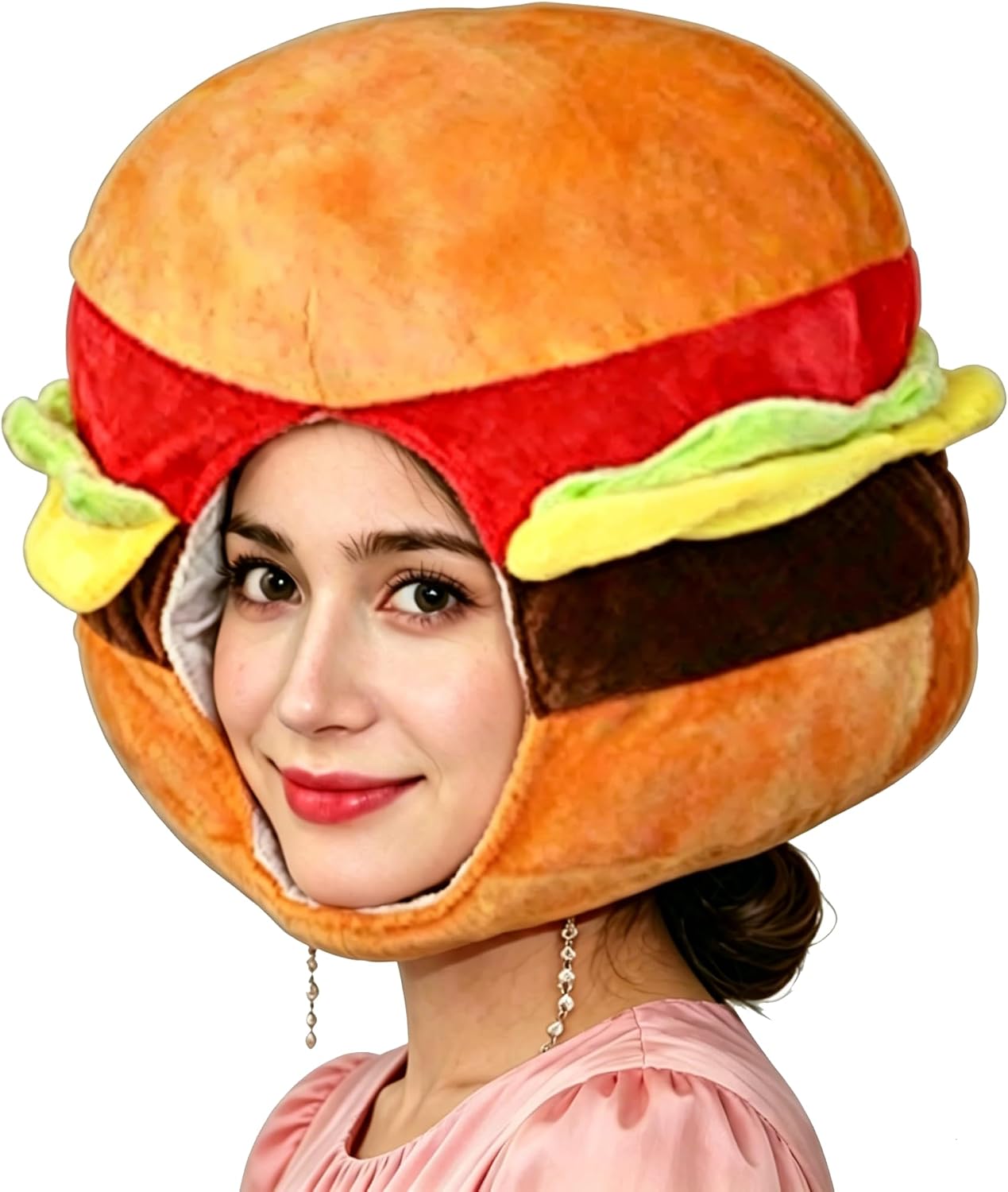 The 2023 Novelty Hamburger Hat Plush — WeirdThingsToBuy weird find