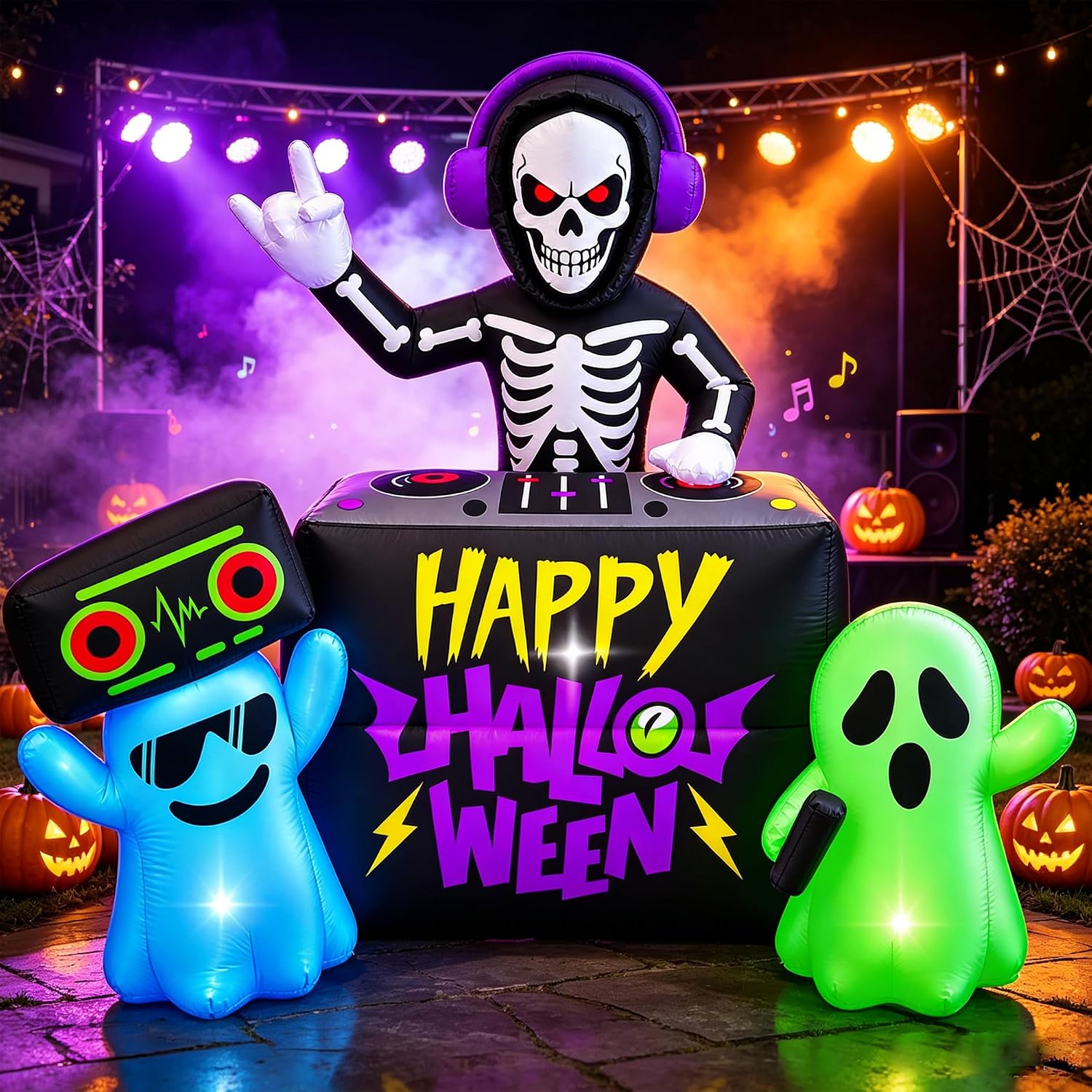 The 6ft Halloween Inflatable dj Skeleton — WeirdThingsToBuy weird find