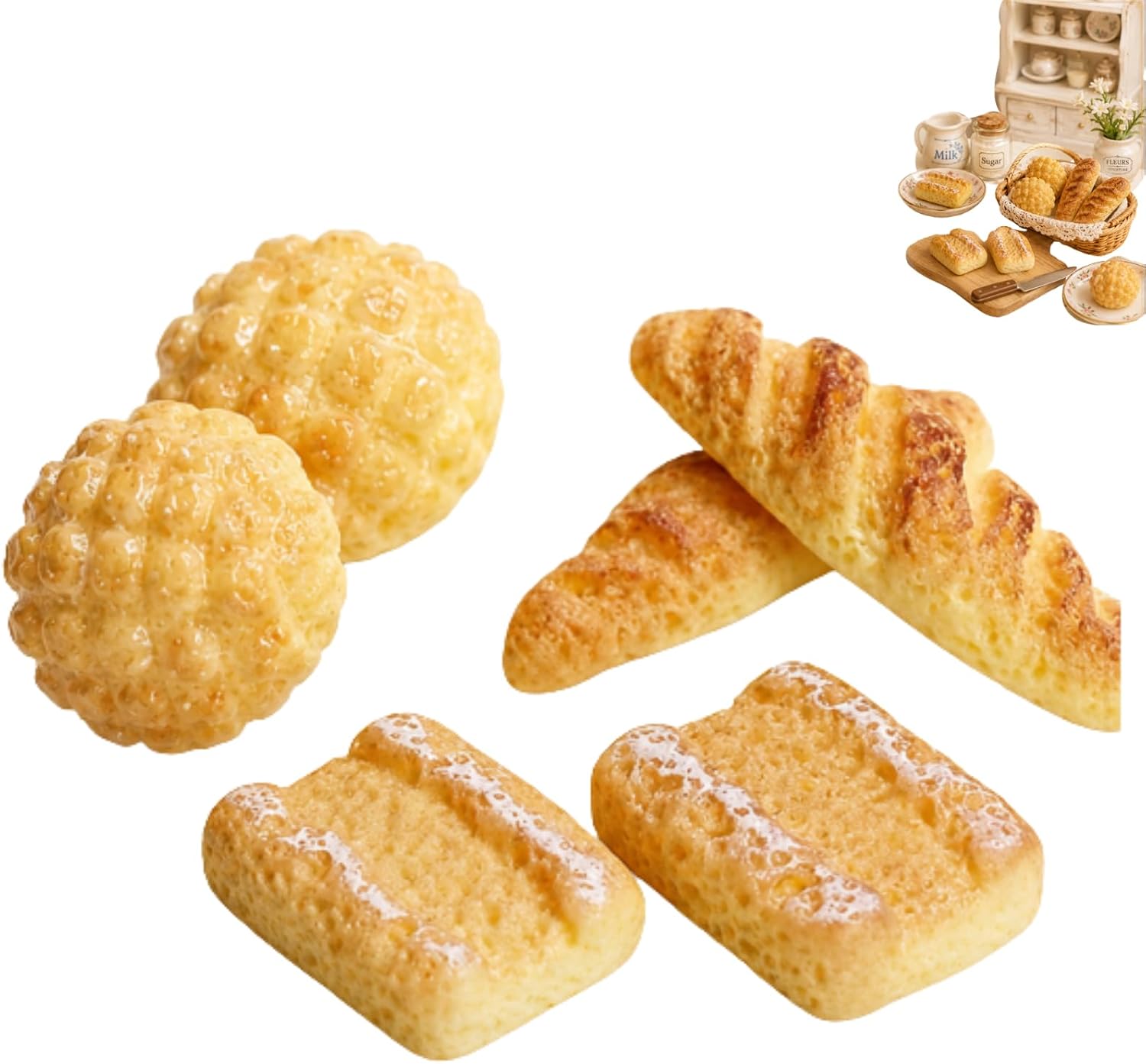 The 6pcs Artificial Bread Set Realistic — WeirdThingsToBuy weird find