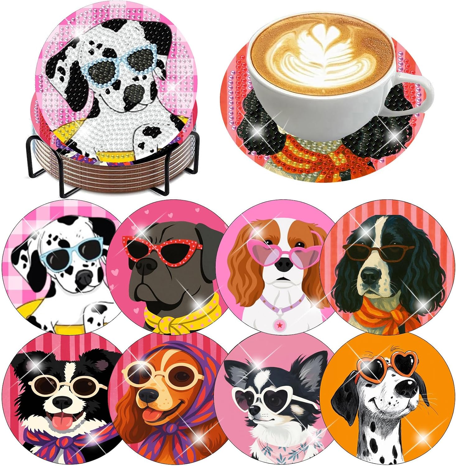 The 8 Pack Diamond Art Coasters — WeirdThingsToBuy weird find