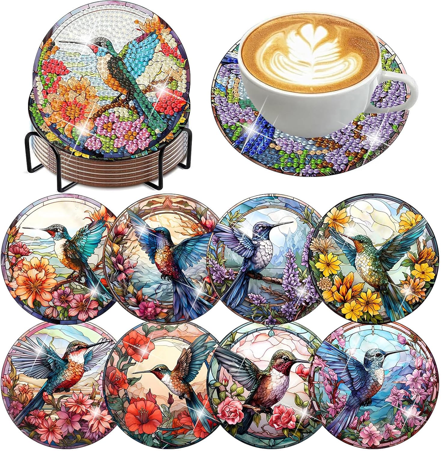 The 8 Pack Diamond Art Coasters — WeirdThingsToBuy weird find