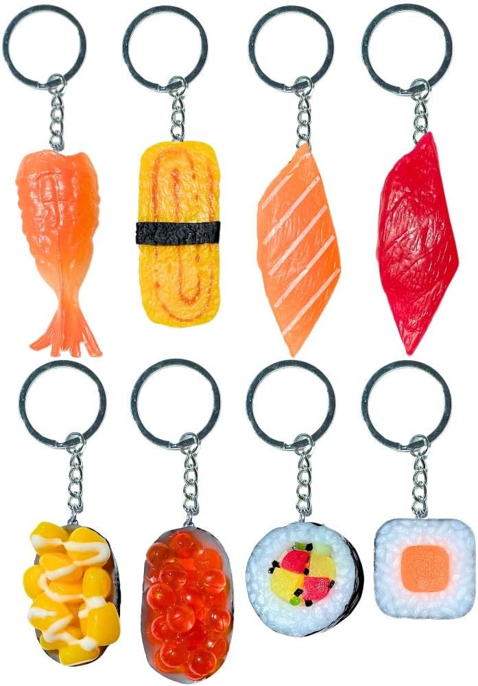 The 8pc Sushi Keychains Japanese Kawaii — WeirdThingsToBuy weird find