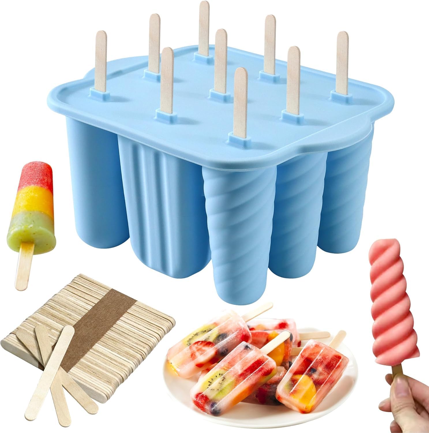 The 9 Cavity Popsicles Molds 50pcs — WeirdThingsToBuy weird find
