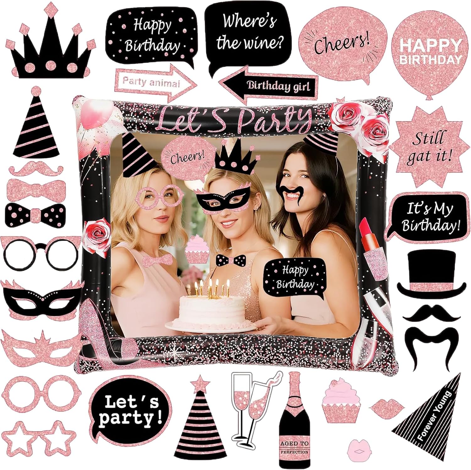 The Acquwistach Birthday Photo Booth Props — WeirdThingsToBuy weird find