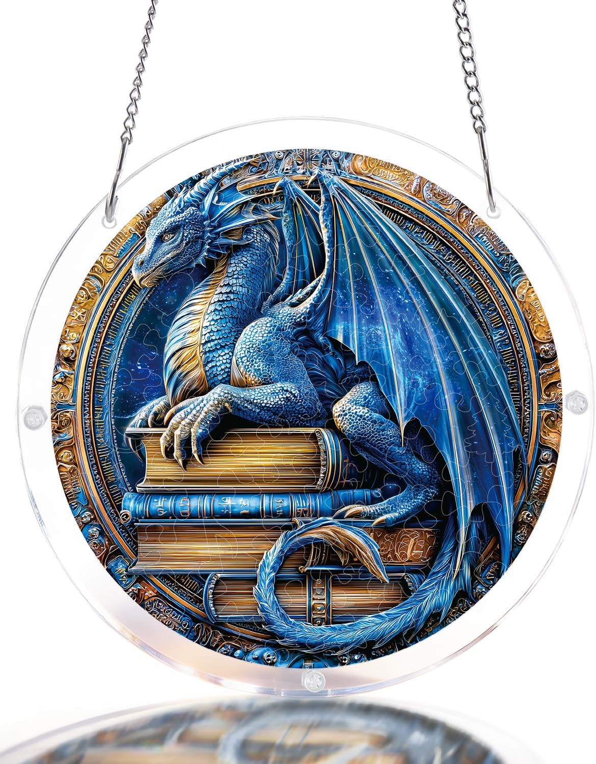 The Acrylic Puzzles Suncatcher Dragon Library — WeirdThingsToBuy weird find