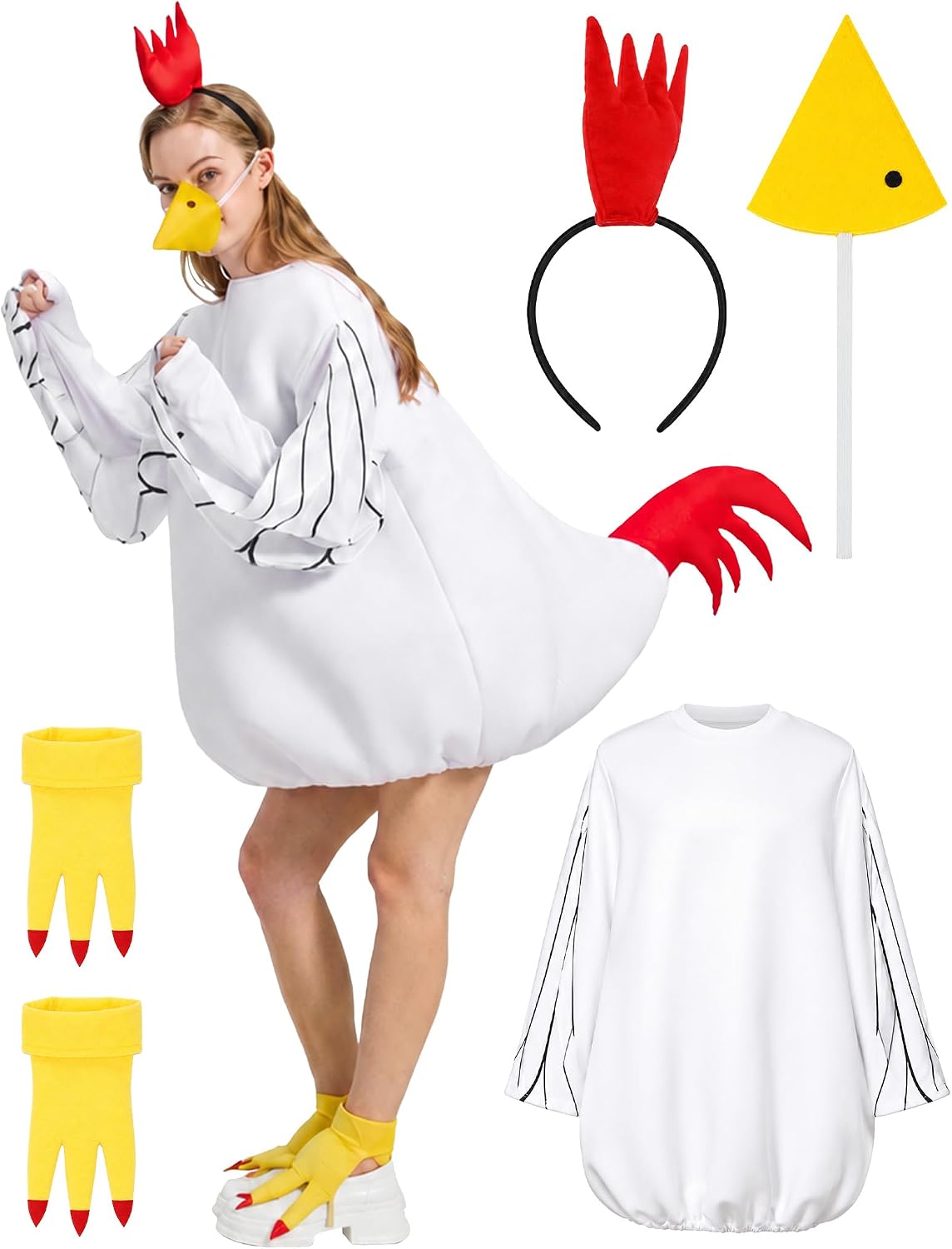 The Adult Chicken Costume Women 4pcs — WeirdThingsToBuy weird find