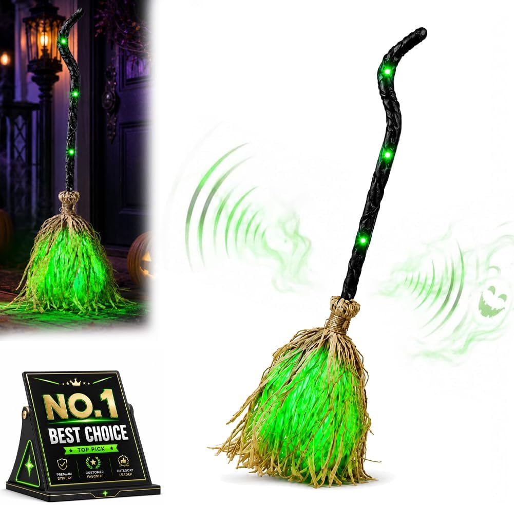 The Animated Witches Broom Halloween Decor — WeirdThingsToBuy weird find