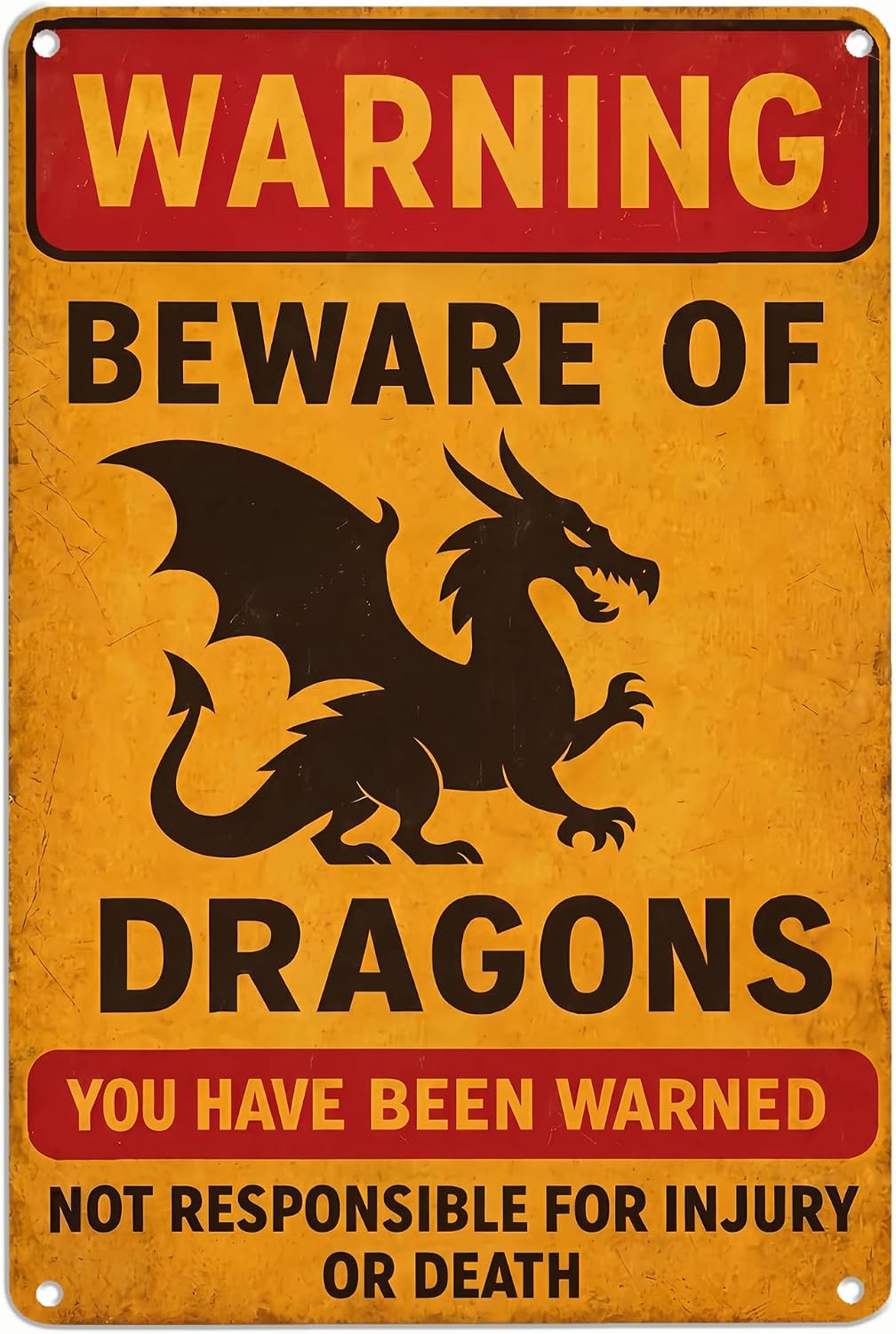 The Beware of Dragons Metal Sign — WeirdThingsToBuy weird find