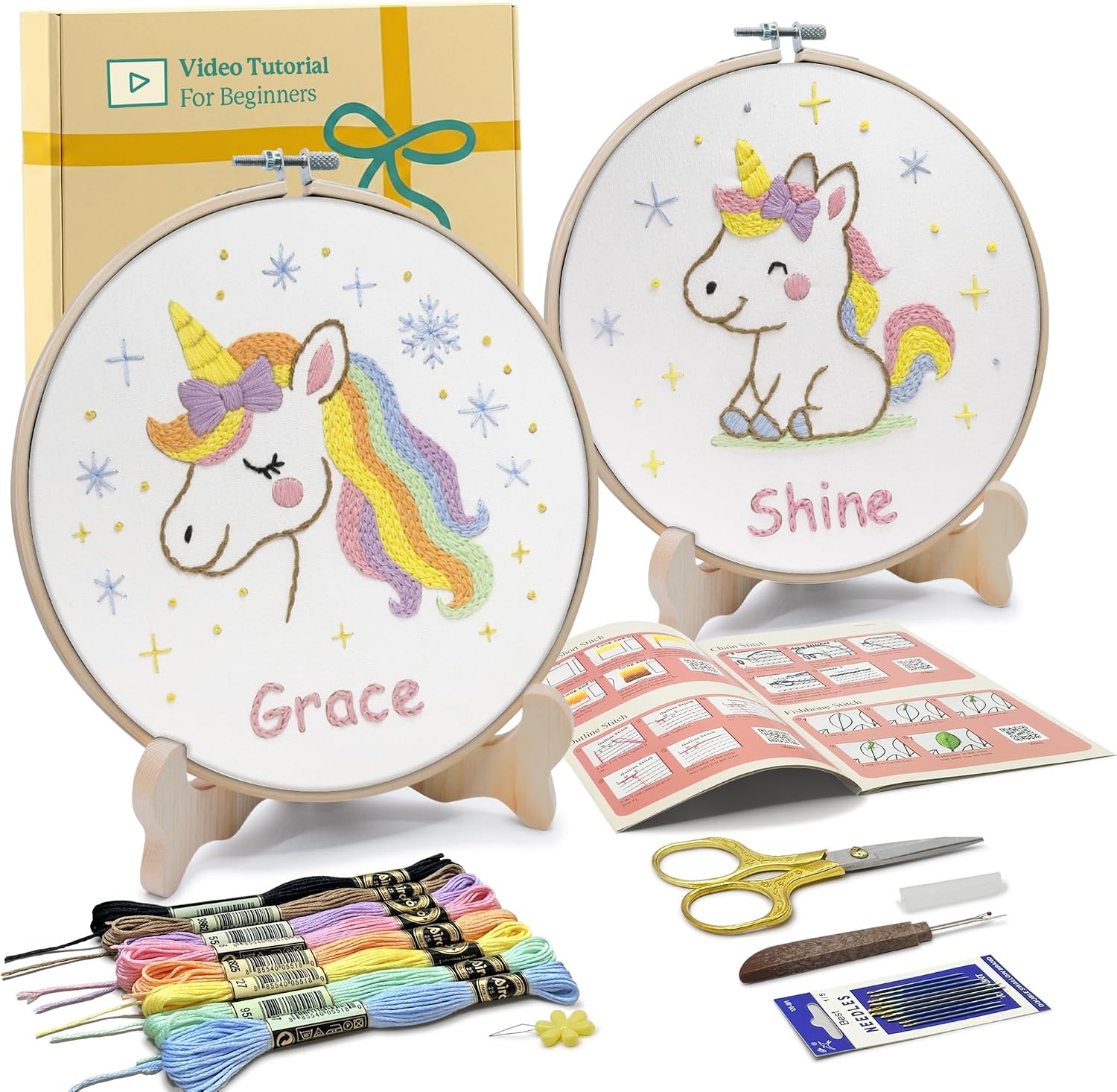 The Bradove Unicorns Embroidery Kit Beginners — WeirdThingsToBuy weird find