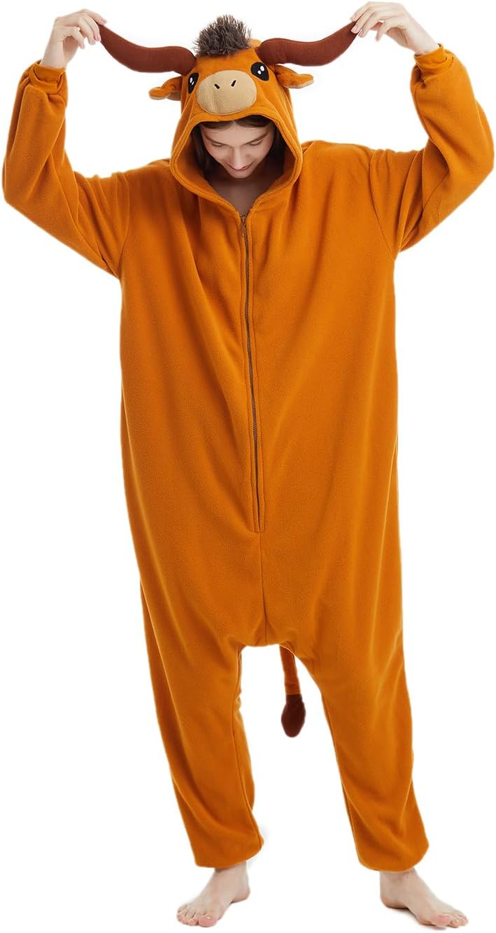 The Brown Highland Cow Costumes Onesie — WeirdThingsToBuy weird find