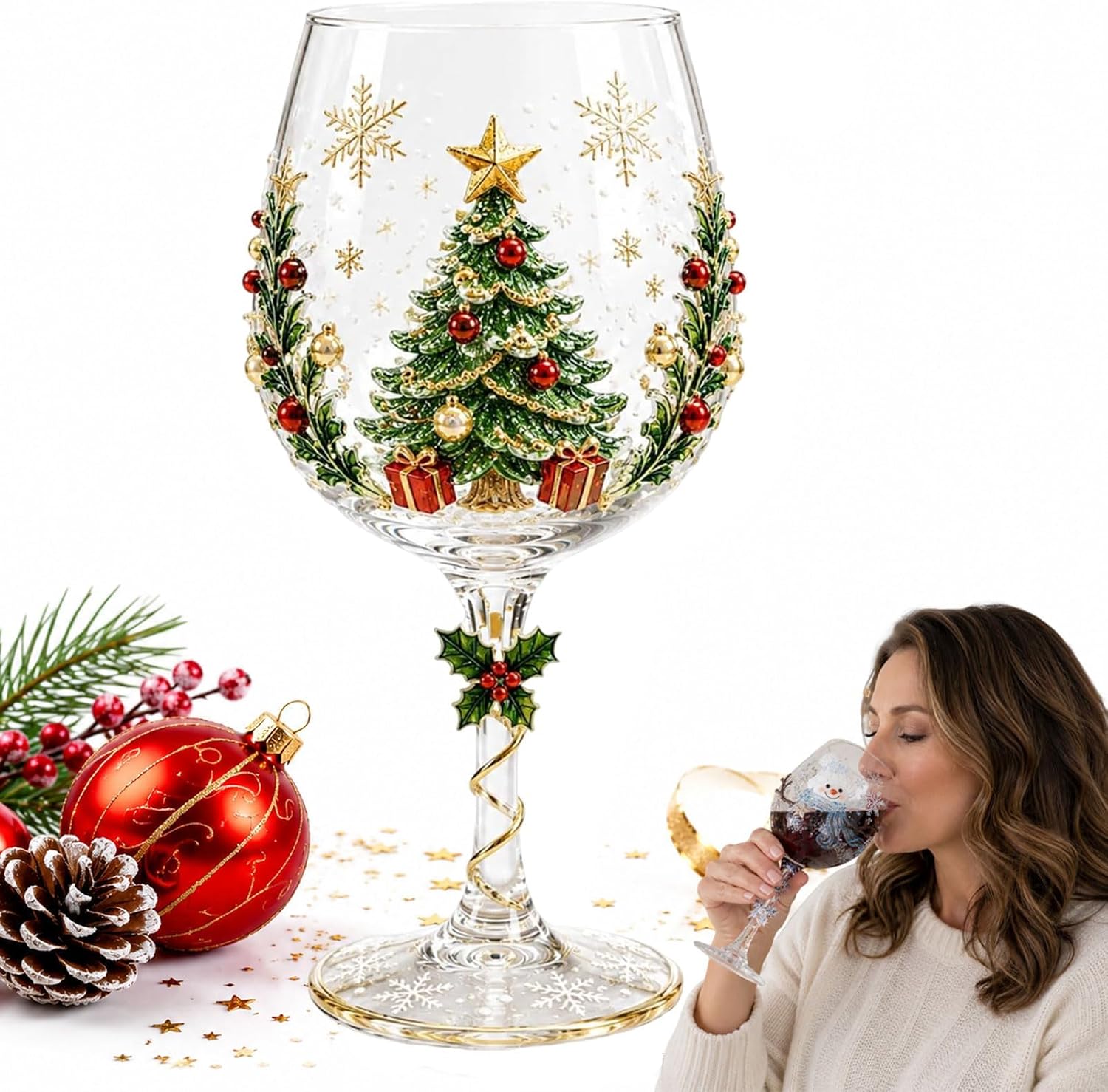 The Christmas 3d Wine Glass Collection — WeirdThingsToBuy weird find