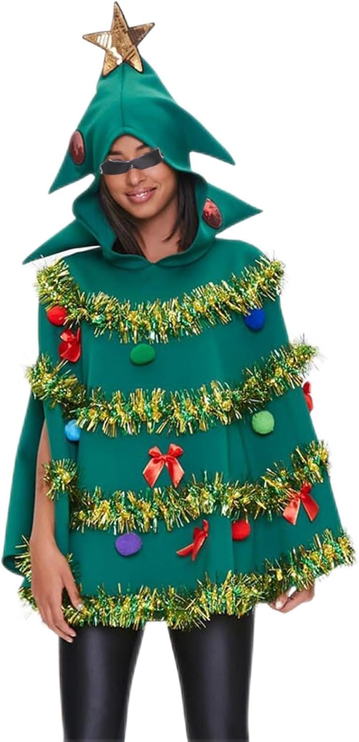 The Christmas Tree Poncho Costume Adults — WeirdThingsToBuy weird find