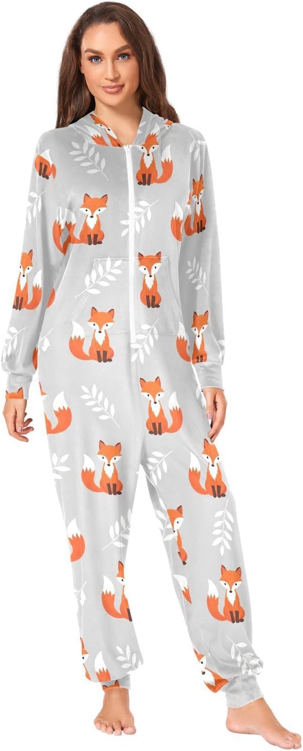 The Cute Fox Gray Hooded Onesie — WeirdThingsToBuy weird find