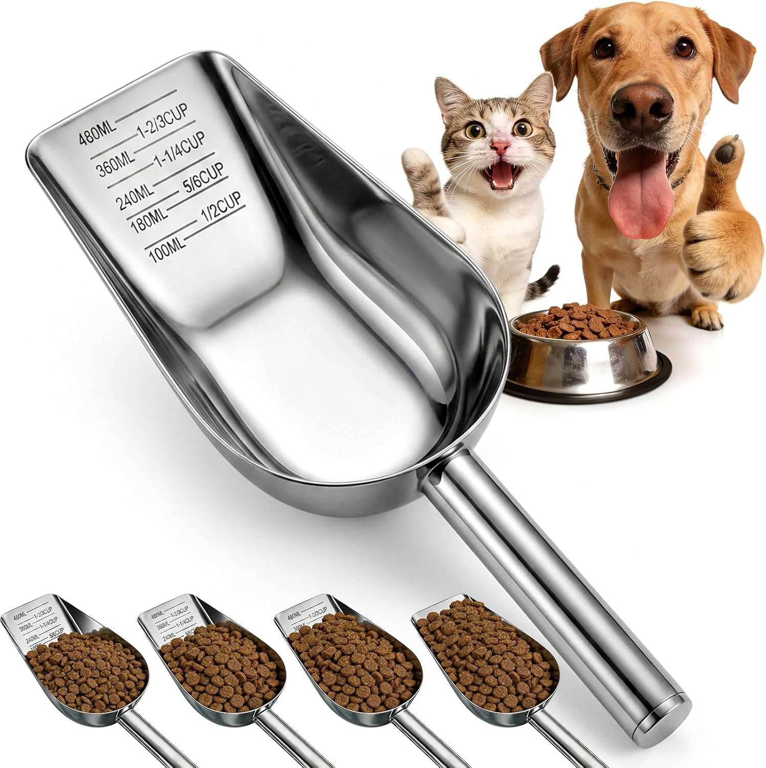 The Dog Food Scoop Stainless Steel — WeirdThingsToBuy weird find