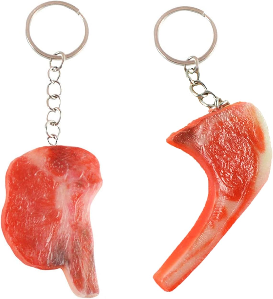 The Fake Artificial Steak Keychains 2pcs — WeirdThingsToBuy weird find